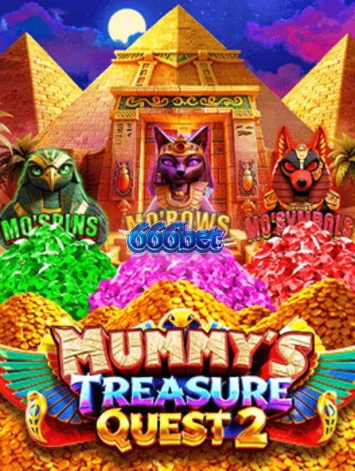 Interface do jogo de slot Mummy’s Treasure Quest 2 com temática egípcia